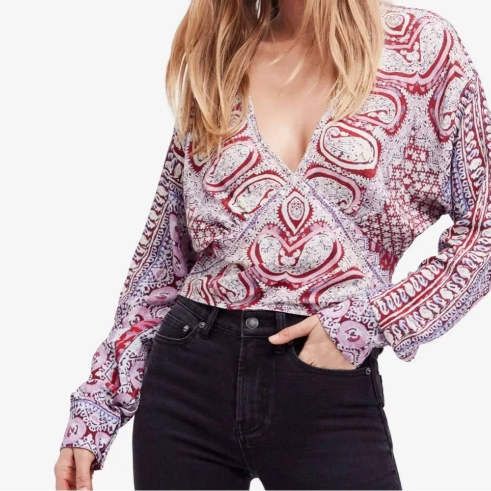 Free People Wild and Free Blouse Sz XS NWT